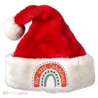 My First Christmas Cute Rainbow Holiday Santa Hat thumb 0