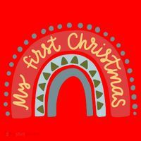 My First Christmas Cute Rainbow Holiday Santa Hat thumb 1