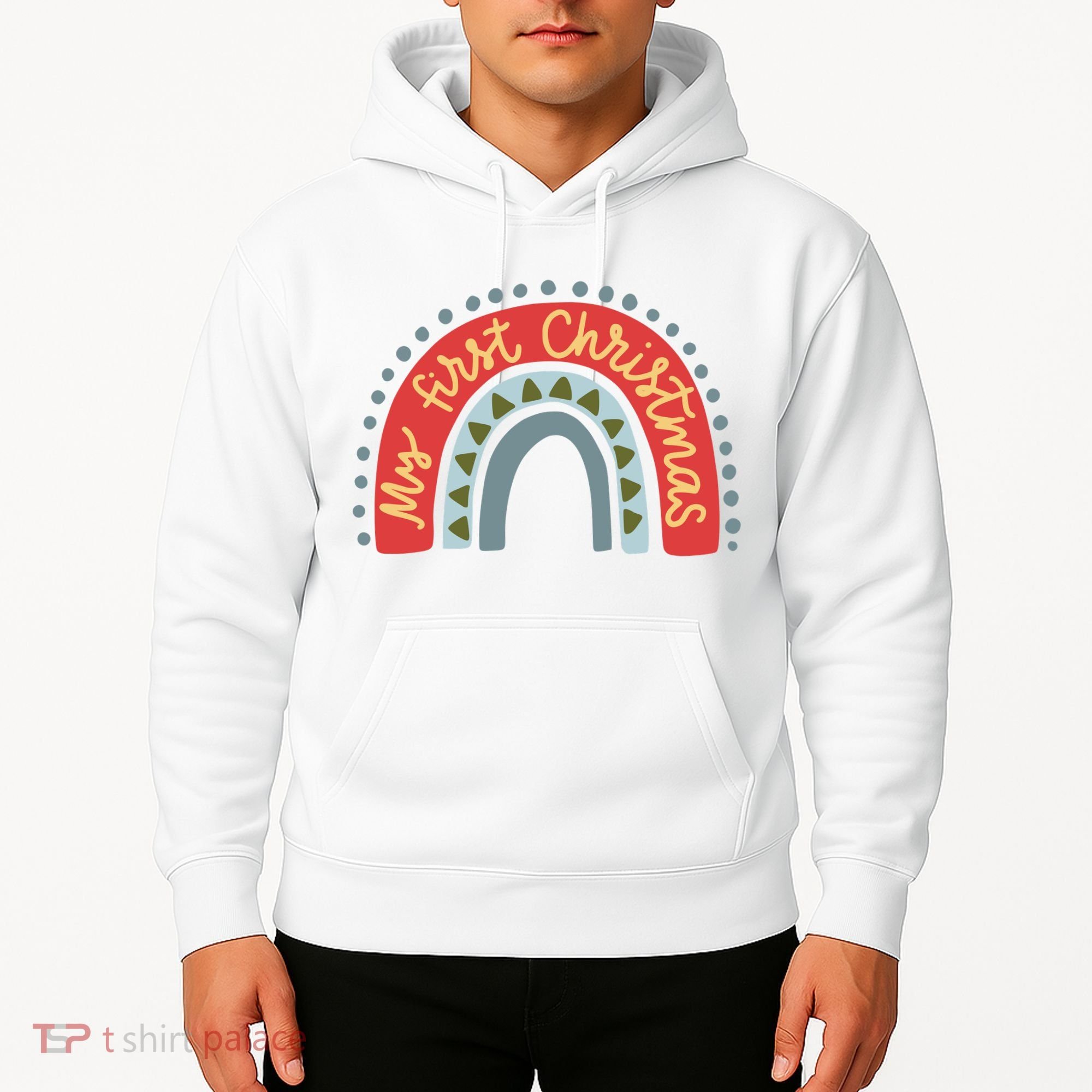 My First Christmas Cute Rainbow Holiday Hoodie