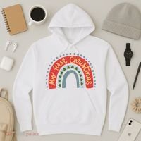 My First Christmas Cute Rainbow Holiday Hoodie thumb 3
