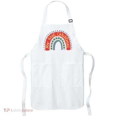 My First Christmas Cute Rainbow Holiday Apron