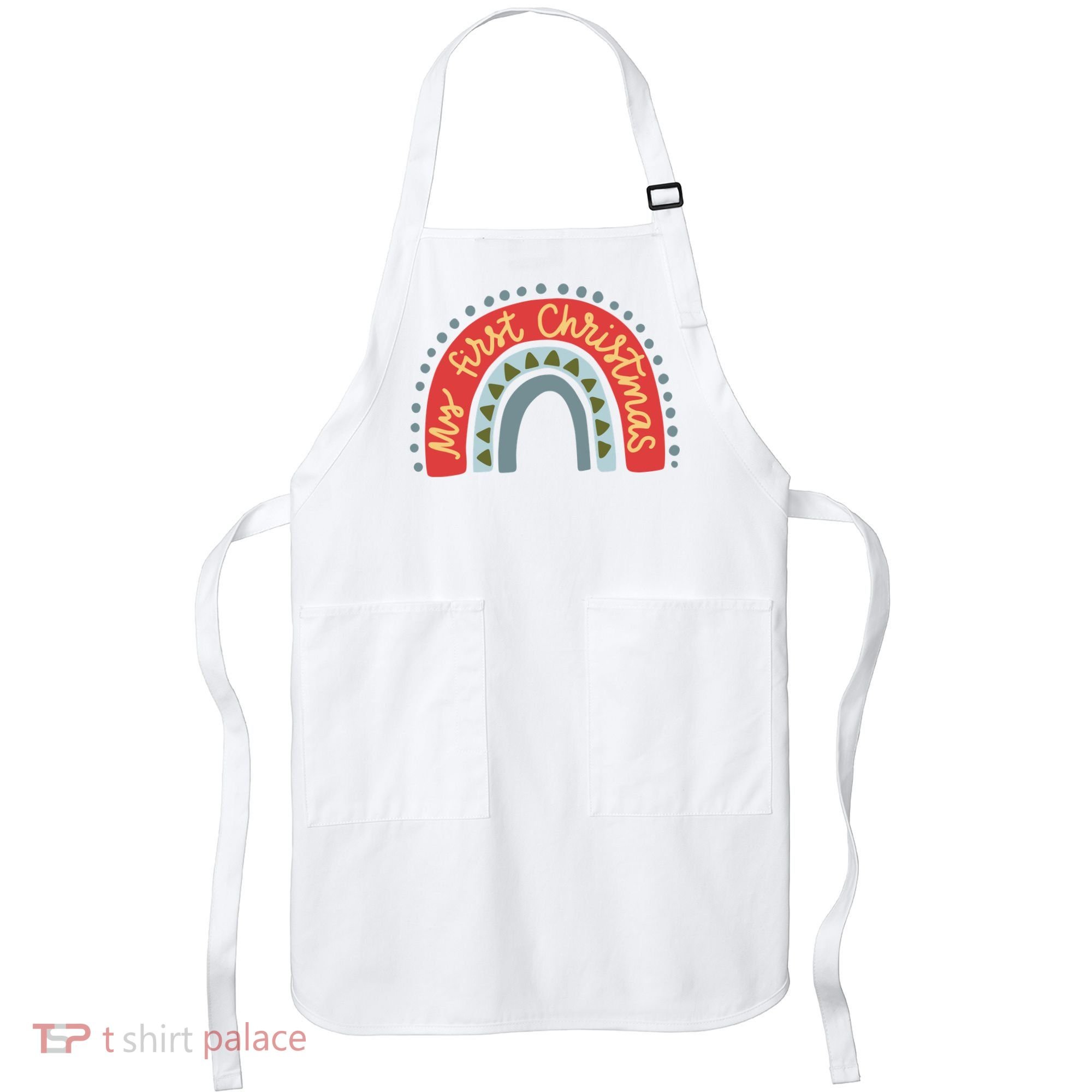 My First Christmas Cute Rainbow Holiday Apron