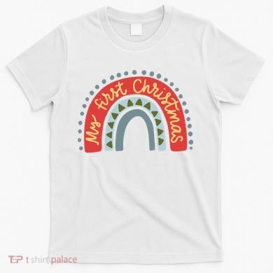My First Christmas Cute Rainbow Holiday T-Shirt