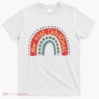My First Christmas Cute Rainbow Holiday T-Shirt thumb 0