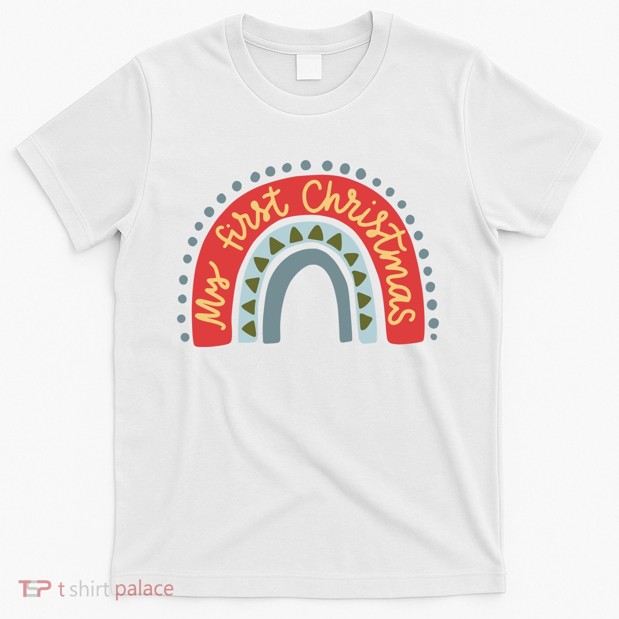 My First Christmas Cute Rainbow Holiday T-Shirt