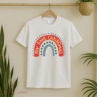 My First Christmas Cute Rainbow Holiday T-Shirt thumb 2