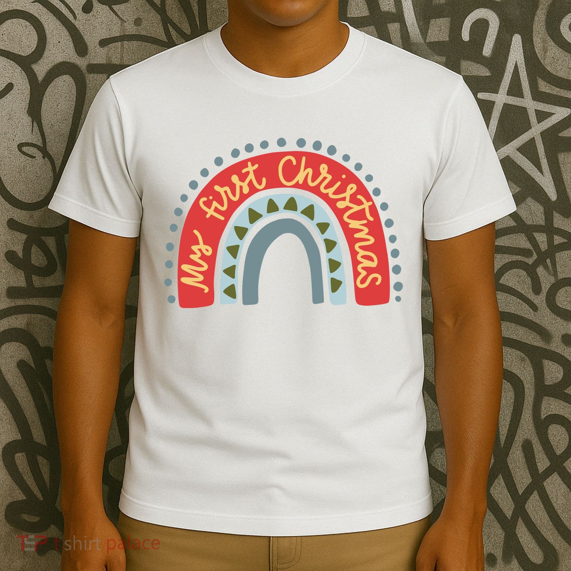 My First Christmas Cute Rainbow Holiday T-Shirt