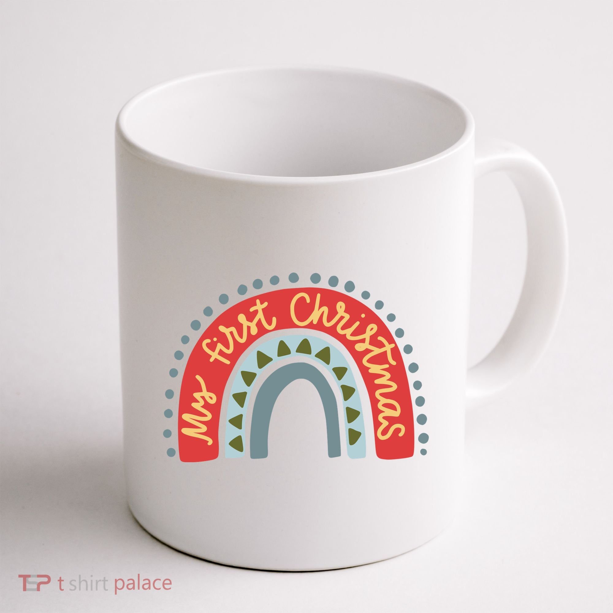 My First Christmas Cute Rainbow Holiday Coffee Mug