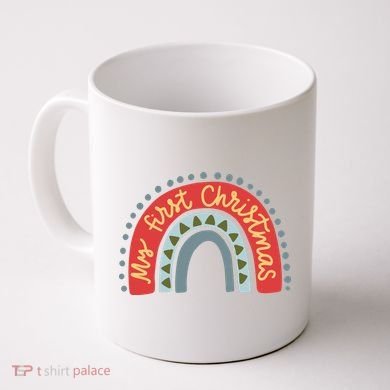 My First Christmas Cute Rainbow Holiday Coffee Mug
