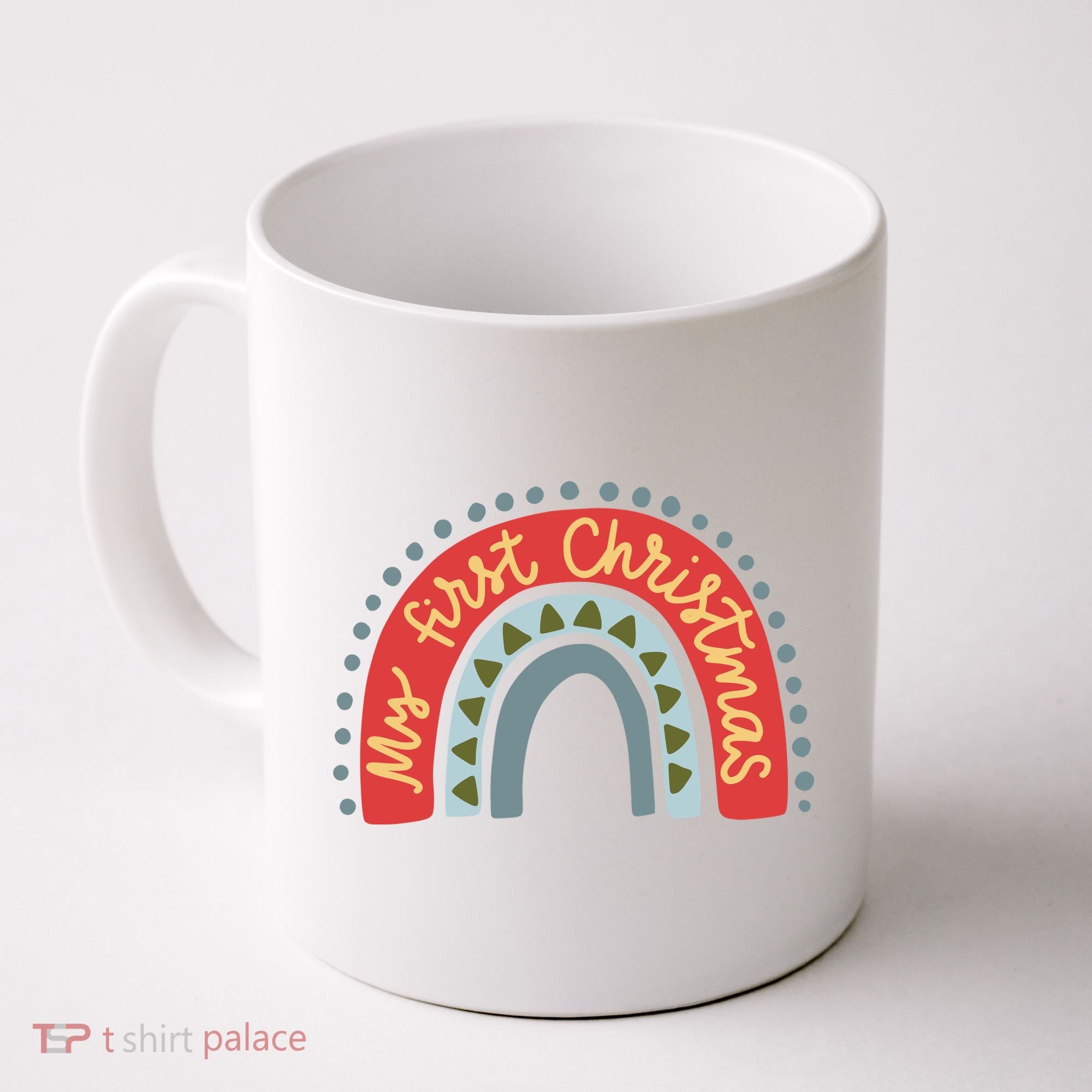 My First Christmas Cute Rainbow Holiday Coffee Mug