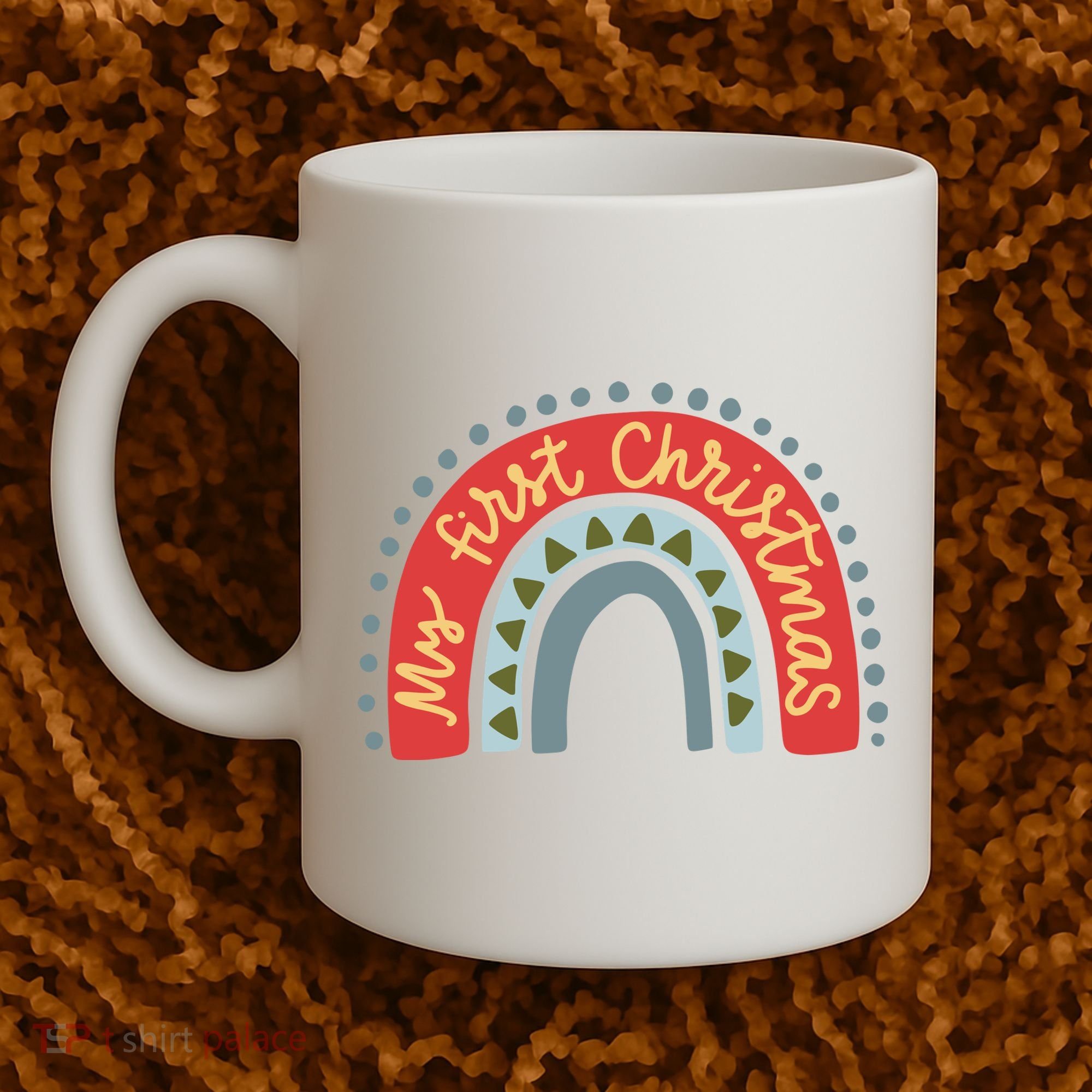 My First Christmas Cute Rainbow Holiday Coffee Mug
