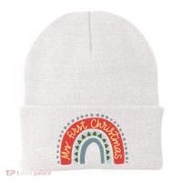 My First Christmas Cute Rainbow Holiday Beanie thumb 0