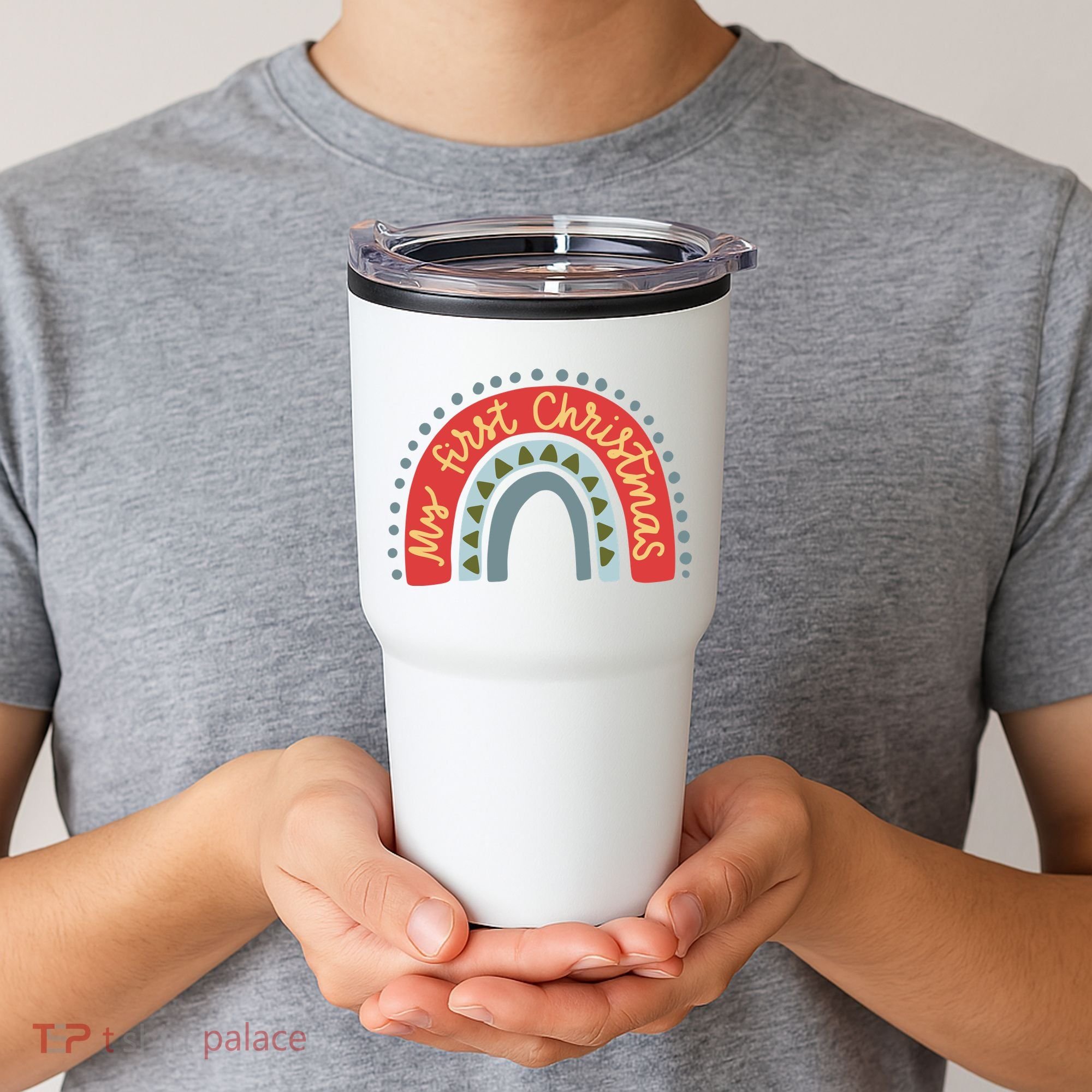 My First Christmas Cute Rainbow Holiday Tumbler