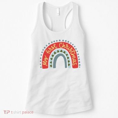 My First Christmas Cute Rainbow Holiday Women's Tank Top