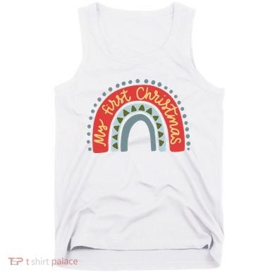 My First Christmas Cute Rainbow Holiday Tank Top