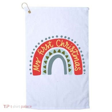 My First Christmas Cute Rainbow Holiday Golf Towel