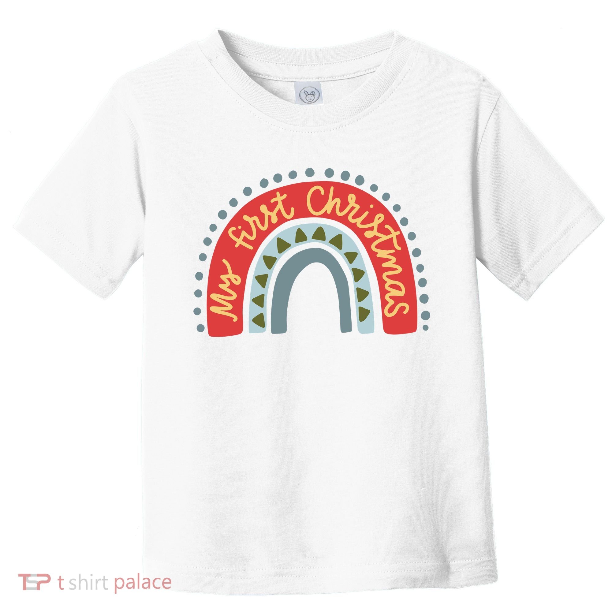 My First Christmas Cute Rainbow Holiday Toddler T-Shirt