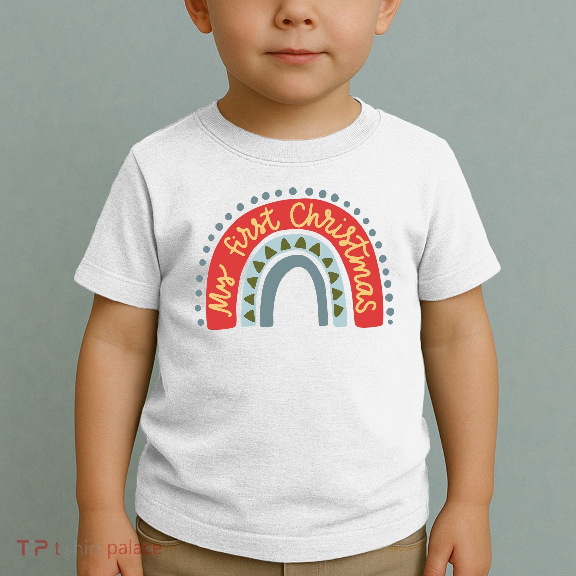My First Christmas Cute Rainbow Holiday Toddler T-Shirt