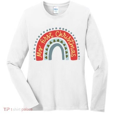My First Christmas Cute Rainbow Holiday Women's Long Sleeve Shirt