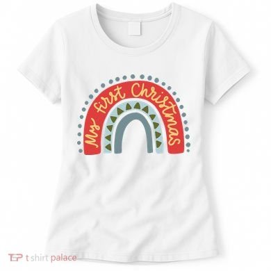 My First Christmas Cute Rainbow Holiday Women's T-Shirt