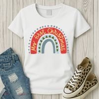 My First Christmas Cute Rainbow Holiday Women's T-Shirt thumb 3