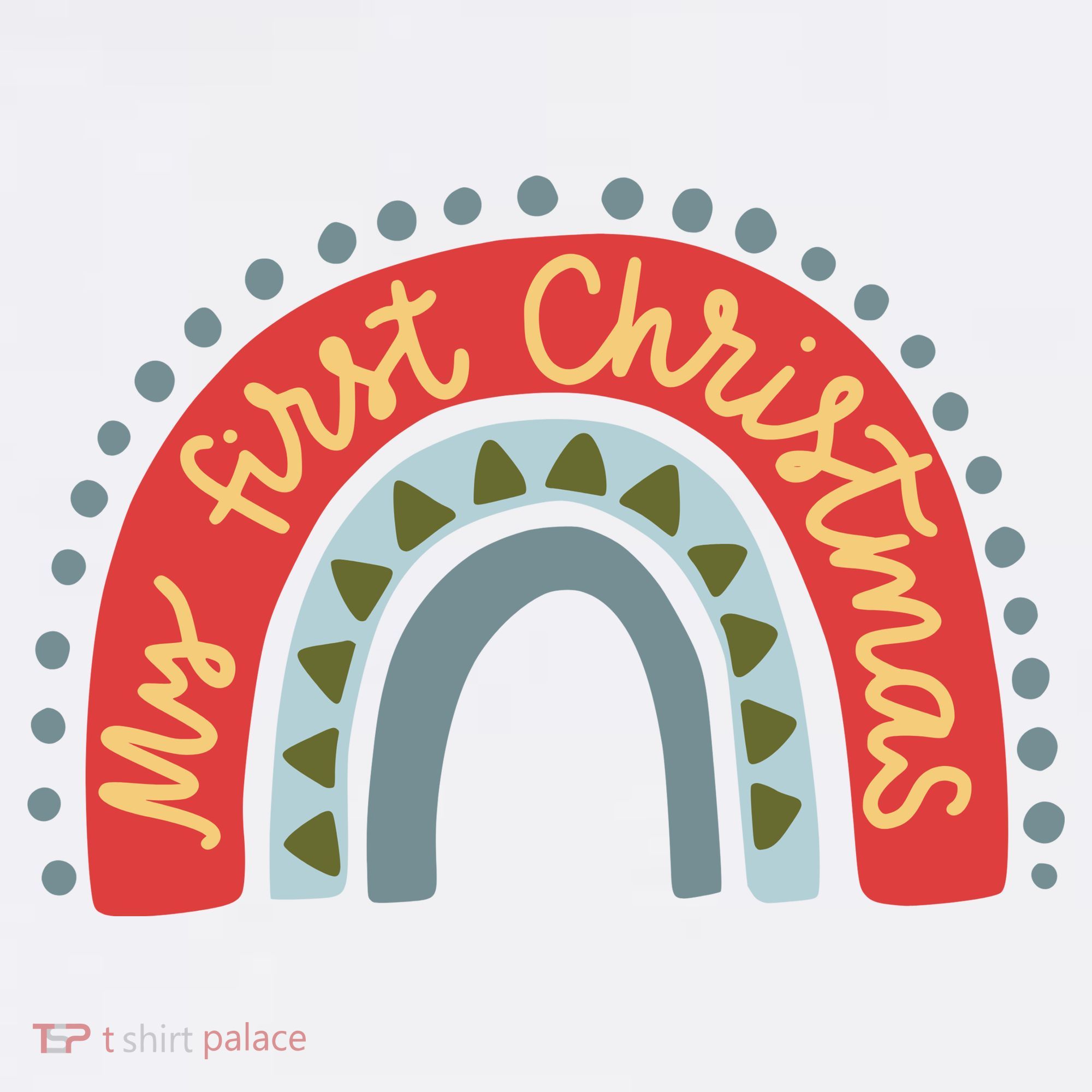 My First Christmas Cute Rainbow Holiday Women's T-Shirt
