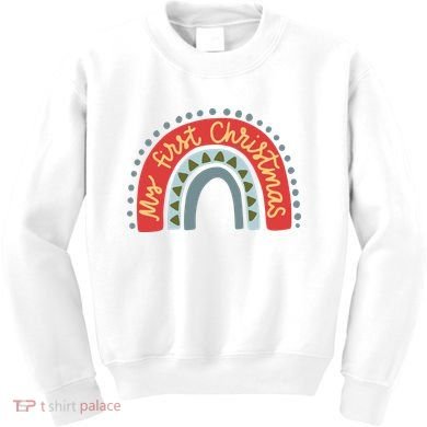 My First Christmas Cute Rainbow Holiday Kids Sweatshirt