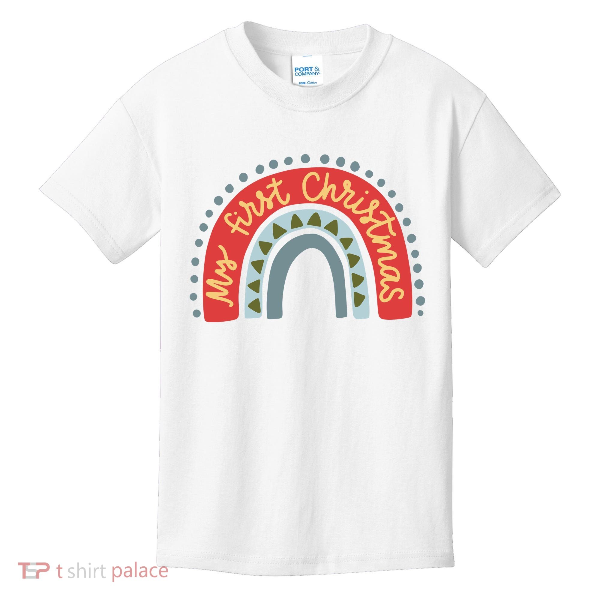 My First Christmas Cute Rainbow Holiday Kids T-Shirt