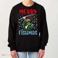Merry Fishmas Christmas Fishing Holiday Gift Women's Sweatshirt thumb 0