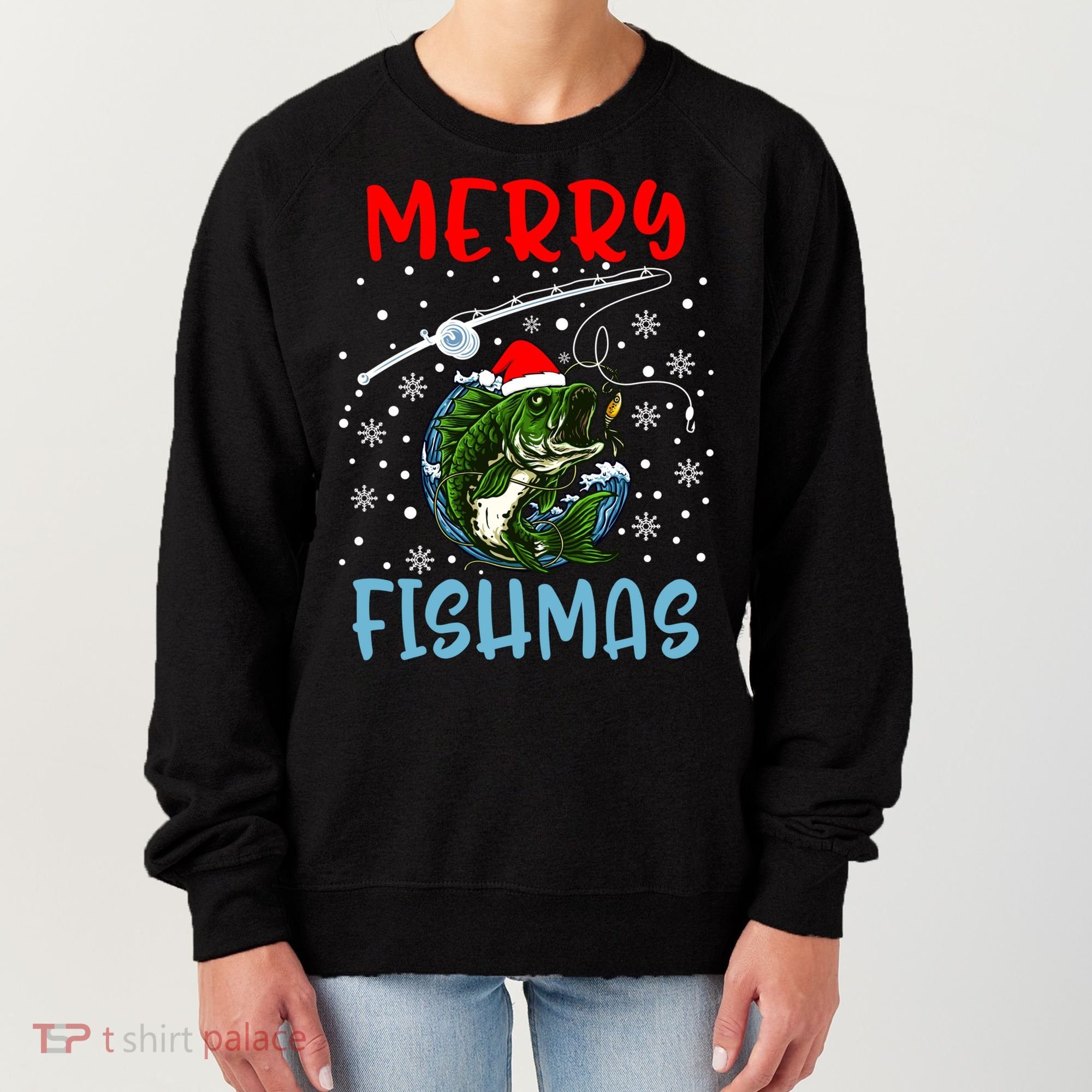 Merry Fishmas Christmas Fishing Holiday Gift Women's Sweatshirt