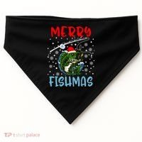 Merry Fishmas Christmas Fishing Holiday Gift USA-Made Doggie Bandana thumb 0