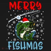 Merry Fishmas Christmas Fishing Holiday Gift Backpack thumb 2
