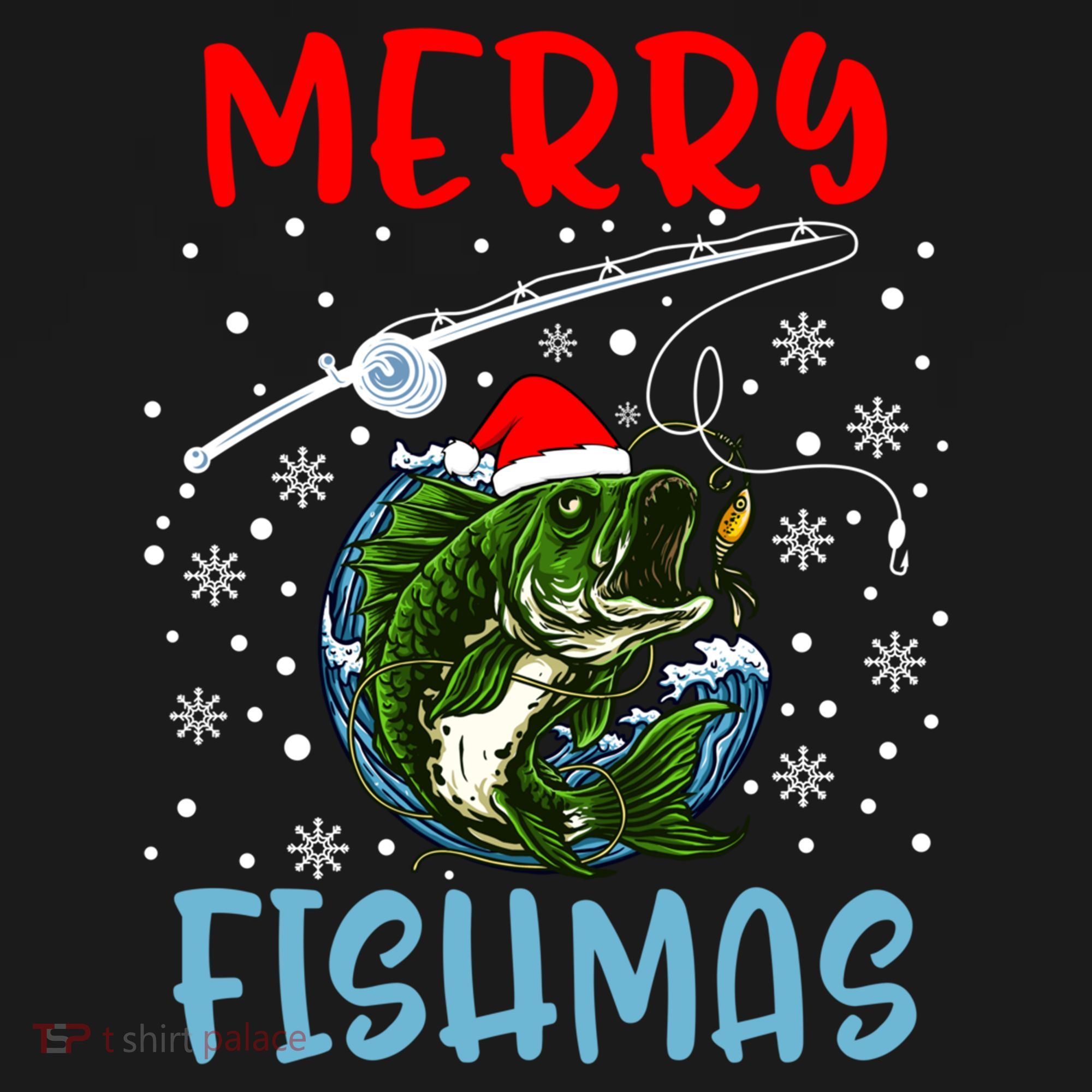 Merry Fishmas Christmas Fishing Holiday Gift Bucket Hat