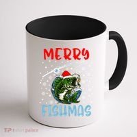 Merry Fishmas Christmas Fishing Holiday Gift Coffee Mug thumb 1