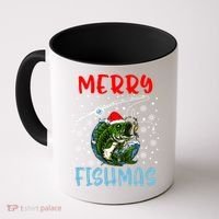 Merry Fishmas Christmas Fishing Holiday Gift Coffee Mug thumb 0