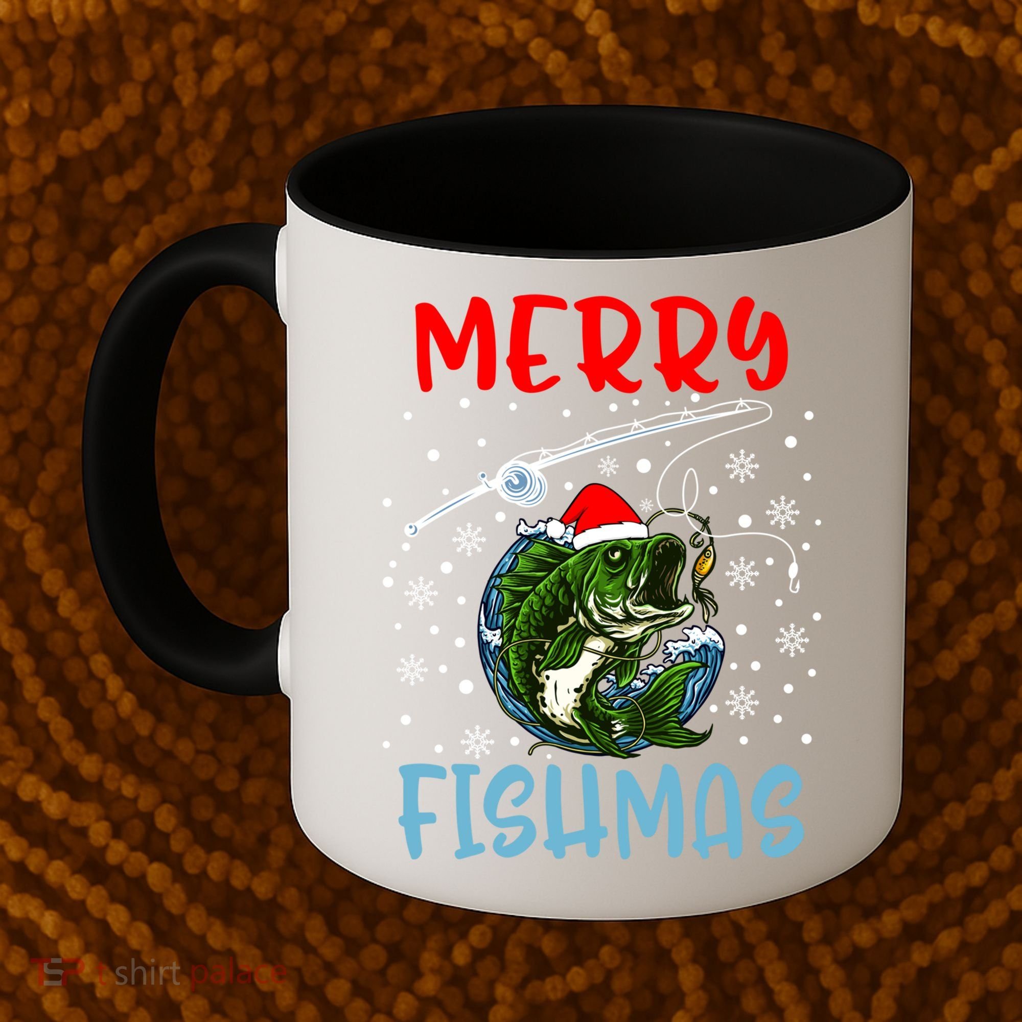 Merry Fishmas Christmas Fishing Holiday Gift Coffee Mug