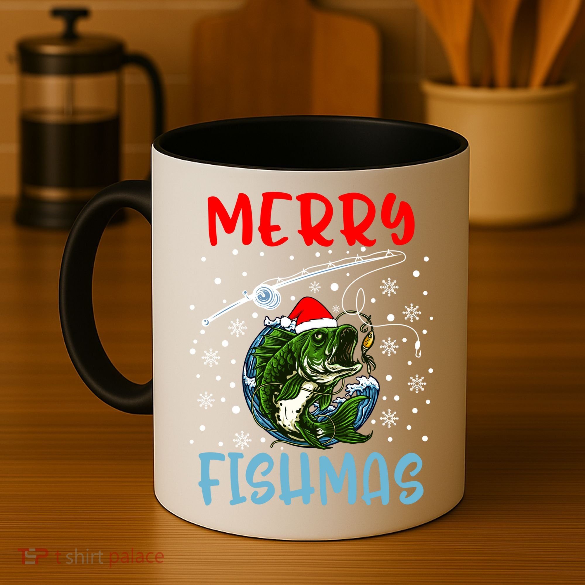 Merry Fishmas Christmas Fishing Holiday Gift Coffee Mug