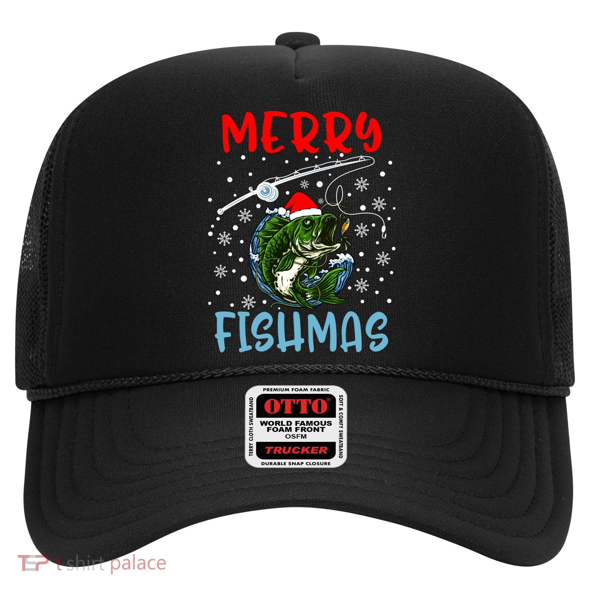 Merry Fishmas Christmas Fishing Holiday Gift Hat