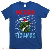 Merry Fishmas Christmas Fishing Holiday Gift T-Shirt thumb 0