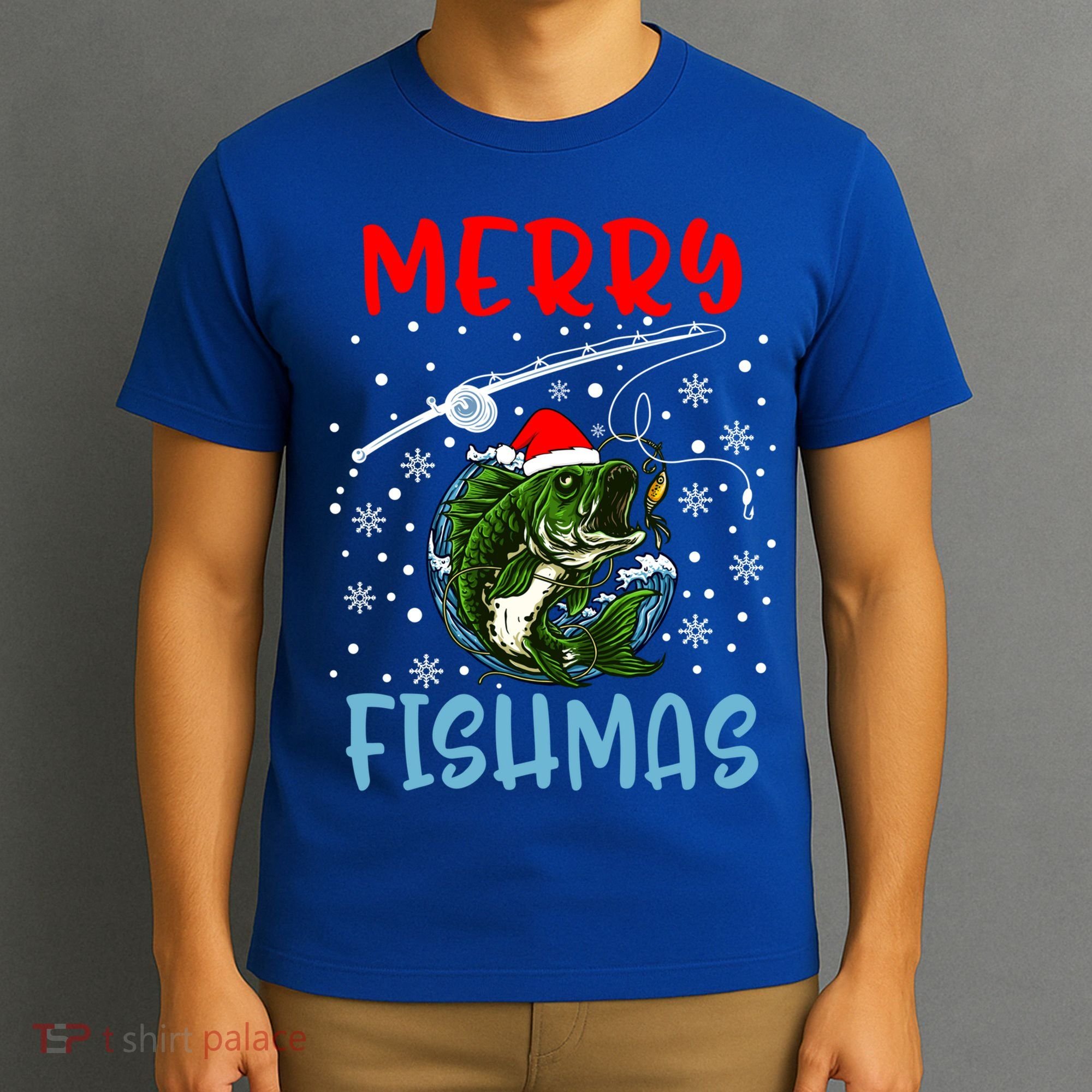 Merry Fishmas Christmas Fishing Holiday Gift T-Shirt