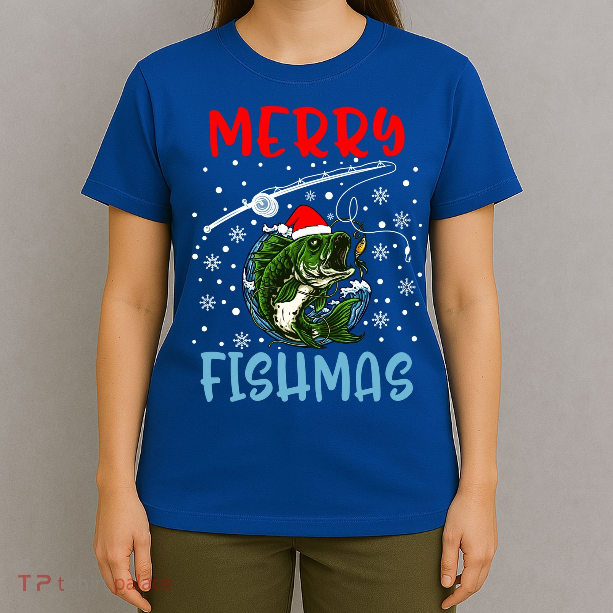 Merry Fishmas Christmas Fishing Holiday Gift T-Shirt