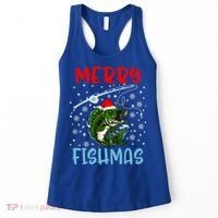 Merry Fishmas Christmas Fishing Holiday Gift Women's Tank Top thumb 0