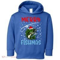 Merry Fishmas Christmas Fishing Holiday Gift Toddler Hoodie thumb 0