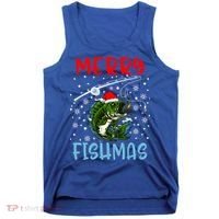 Merry Fishmas Christmas Fishing Holiday Gift Tank Top thumb 0