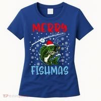 Merry Fishmas Christmas Fishing Holiday Gift Women's T-Shirt thumb 0