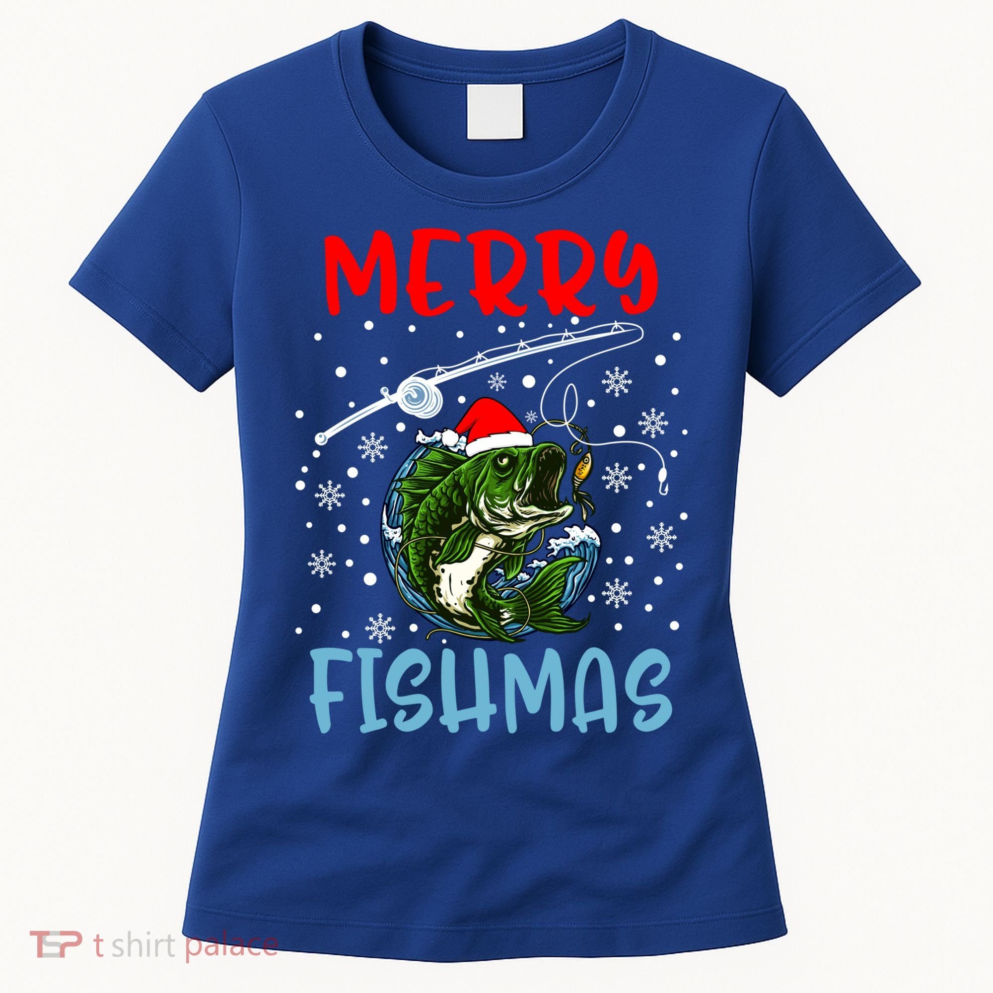 Merry Fishmas Christmas Fishing Holiday Gift Women's T-Shirt