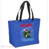 Merry Fishmas Christmas Fishing Holiday Gift Tote Bag thumb 2