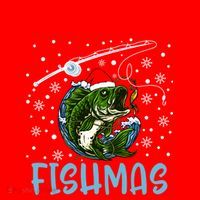 Merry Fishmas Christmas Fishing Holiday Gift Santa Hat thumb 1