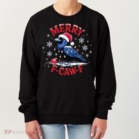 Merry F-Caw-F Crow Funny Christmas X-Mas Women's Sweatshirt thumb 0