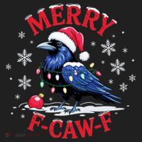 Merry F-Caw-F Crow Funny Christmas X-Mas Women's Sweatshirt thumb 2